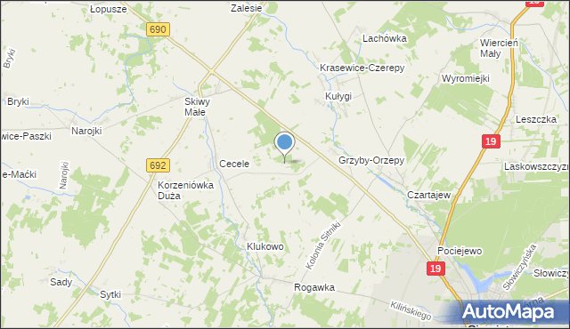 mapa Kolonia Cecele, Kolonia Cecele na mapie Targeo